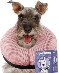 Soft Inflatable Dog Cone Collar for Small Medium Large Dogs - Neck Donut E Collar Alternative for Recovery After Surgery - Pink M