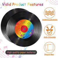 ZOIIWA vinyl record themed paper napkins with colorful music note logo, 50 pack - view 3