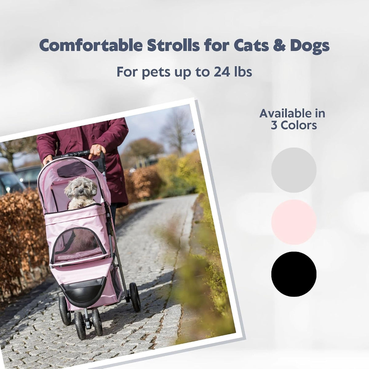 Trixie Foldable Pet Stroller for Cats and Dogs - Pink - image 3