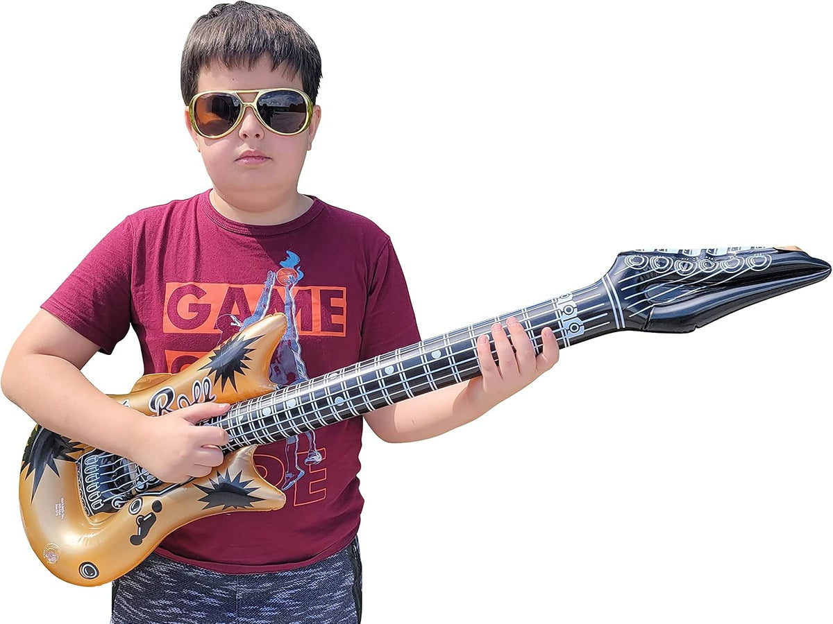 Zugar Land 42 inch inflatable vinyl guitars, gold and silver 2 pack - view 4