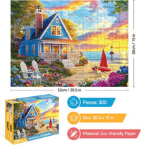 EIYRURU 300 piece jigsaw puzzle of a cottage garden with swans and bridge - view 13