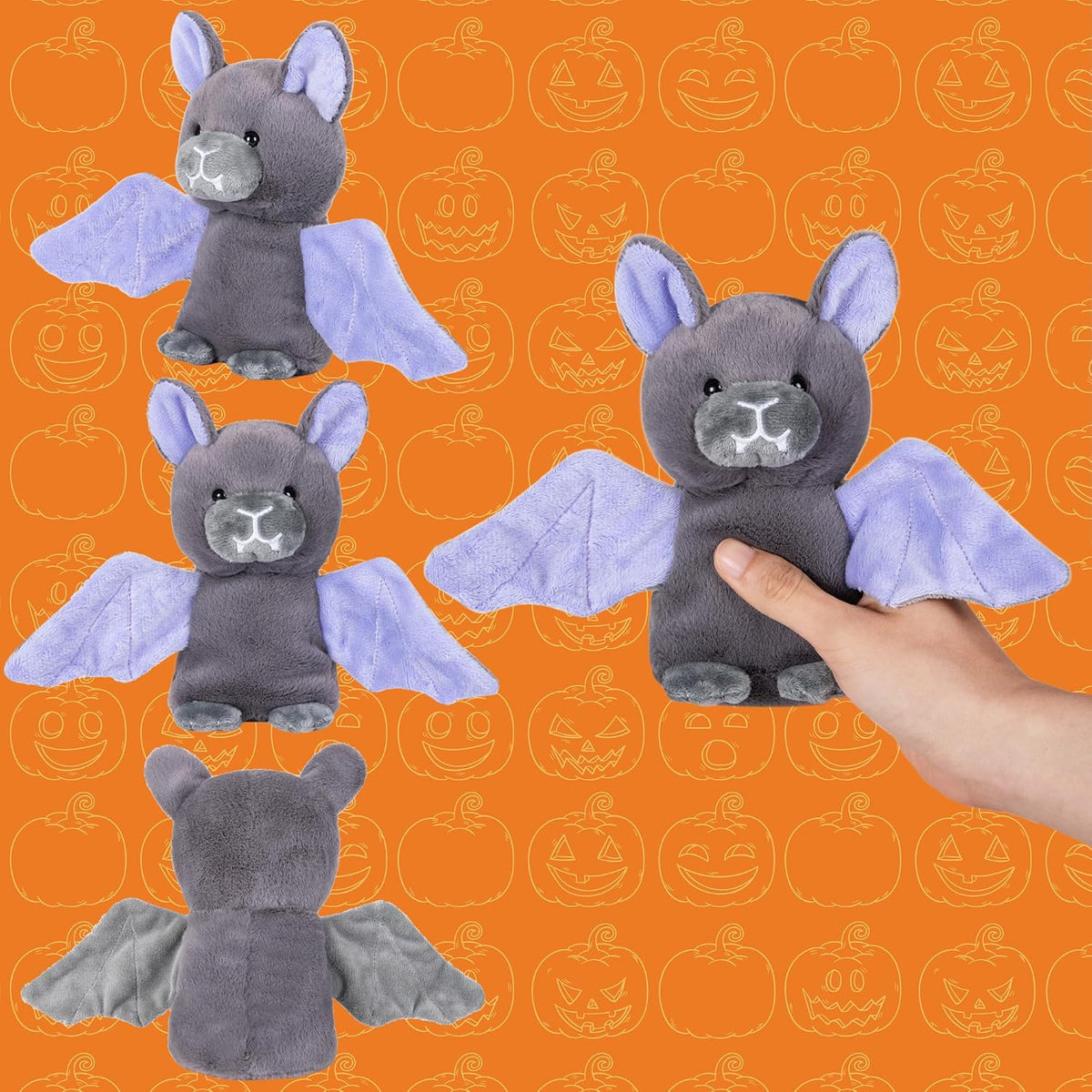 My OLi 9 inch Halloween plush bears 2 pack in pumpkin and wizard costumes with flip-top hats - view 24