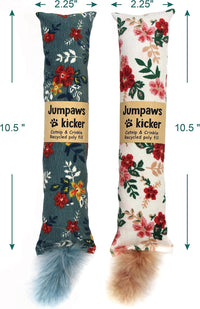 Jumpaws 2 Pack Natural Interactive Catnip & Silvervine Cat Kicker - Floral - image 2