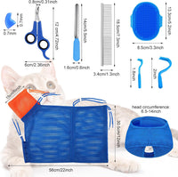 9 Pcs Cat Bathing Bag Set Cat Shower Bag - Navy Blue - image 2