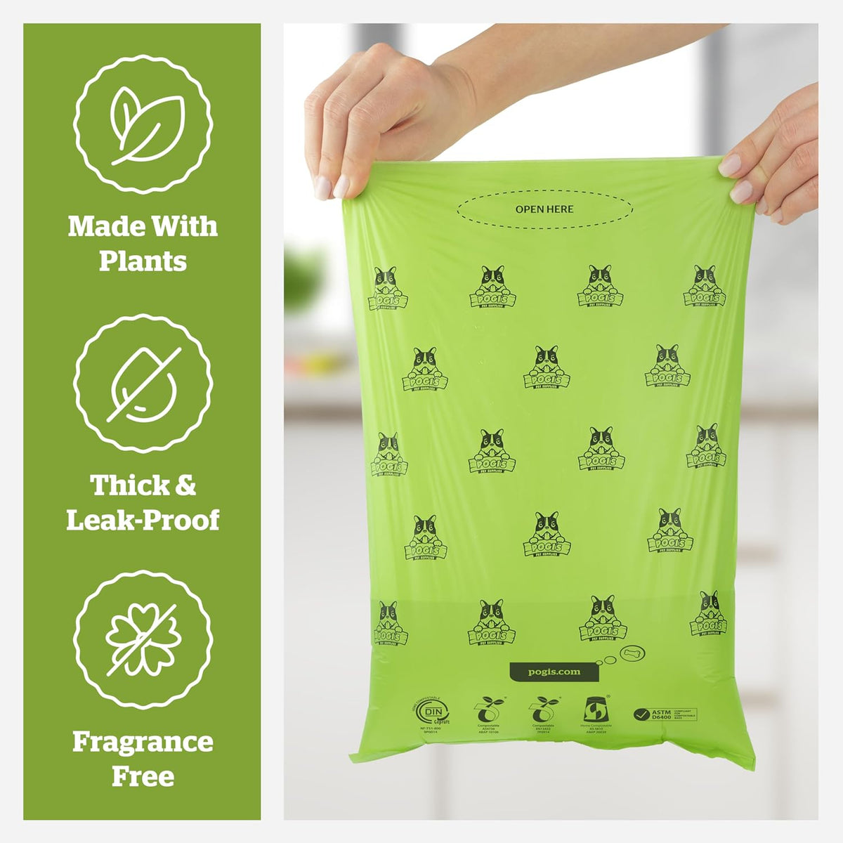Pogi's Compostable Dog Poop Bags, Leak-Proof, 18 Rolls - 135 Count (Pack of 1) / Unscented - image 4