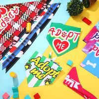 30 Pcs Dog Bandanas Bulk Pet Bibs Colorful Triangle Scarf Pet Bandanas for Medium Large Dogs Spring Summer Birthday Costume Decoration (Adopt Me)