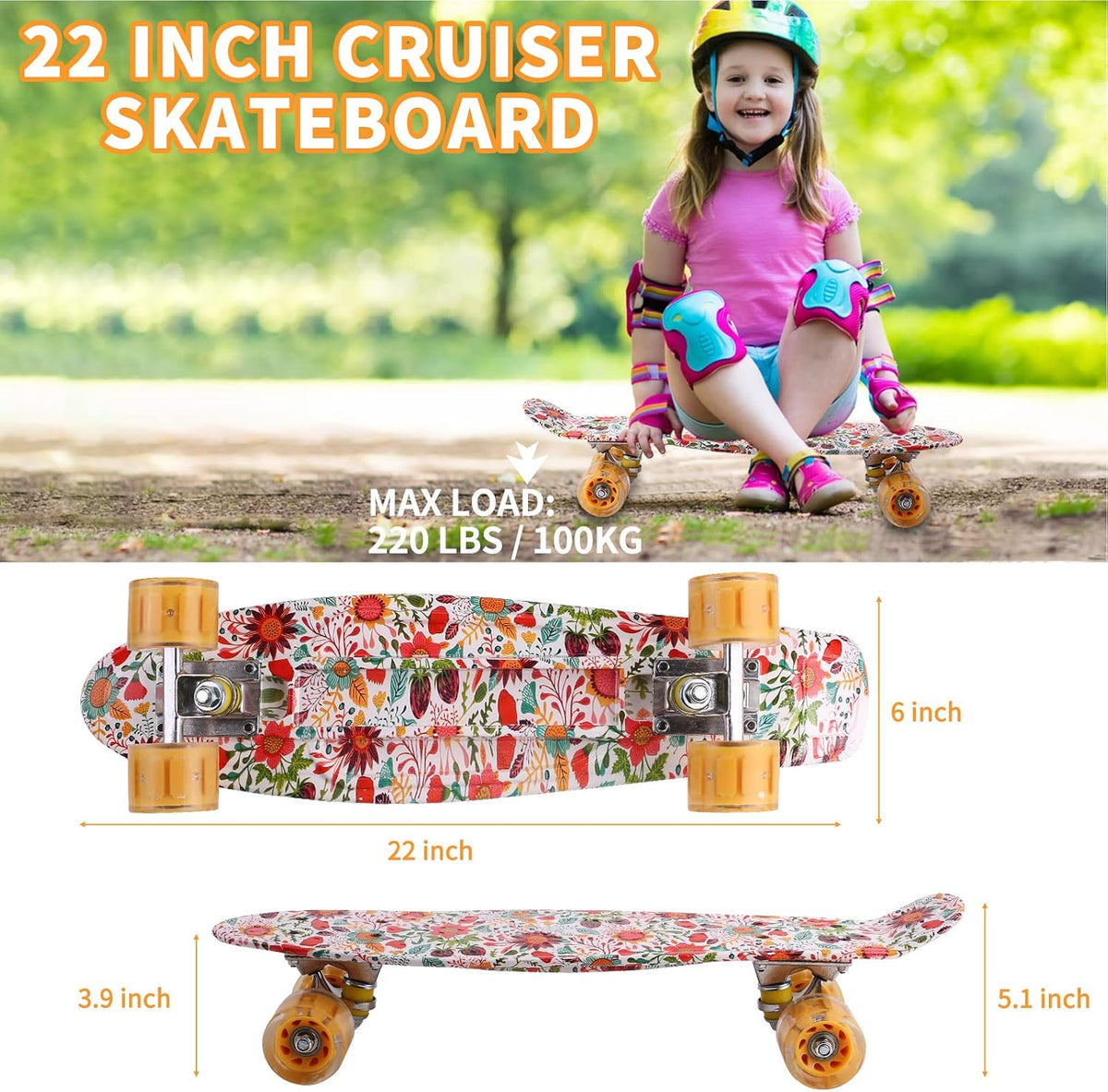 Skateboards, 22" Complete Skateboard - Flower - image 4