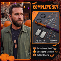 Stainless Steel Military Dog Tag Set with Chains and Silencers – Essentials for Dogs - image 2