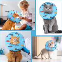 Cat Cone Collar Soft Cute Adjustable Cat Donut Recovery Collar Elizabethan Cats Cones to Stop Licking Comfortable Anti-Bite Neck Cone for Pet Kittens After Surgery