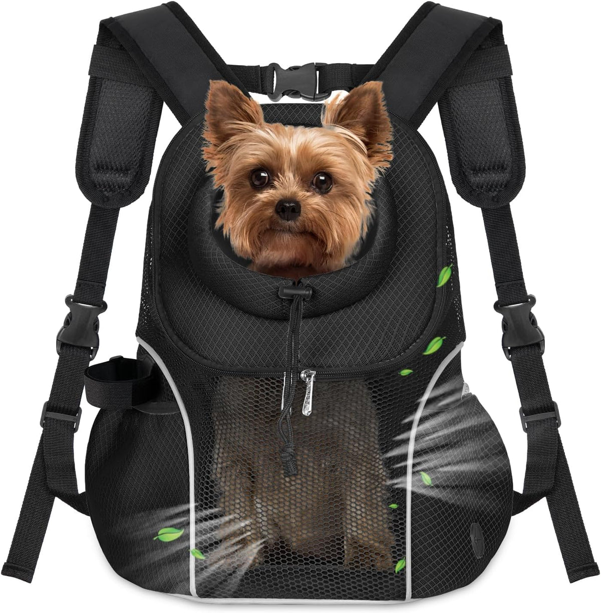 WOYYHO Pet Dog Carrier Backpack - Black / Large(10-14lbs)