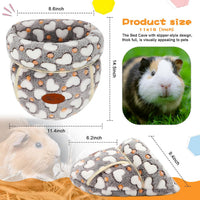 YUEPET Guinea Pig Bed Cuddle Cave, Warm Fleece Hideout - White Heart / 1PCS - image 2