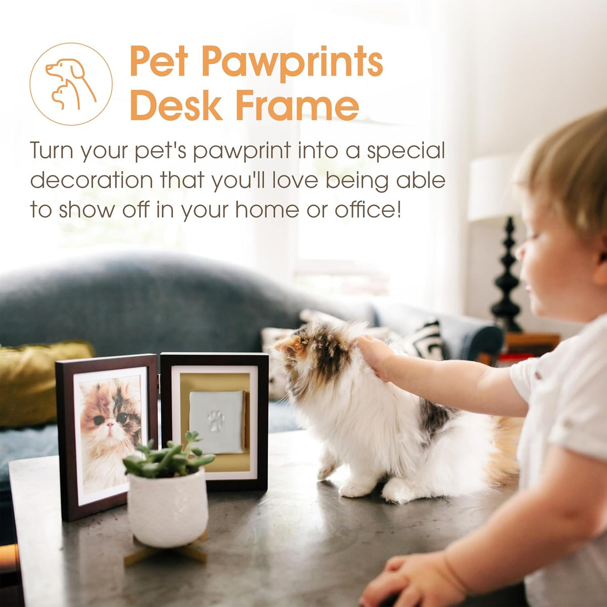 Pearhead Pet Paw Print Frame with Clay Impression Kit - Espresso Clay Print Table Top Frame - image 4