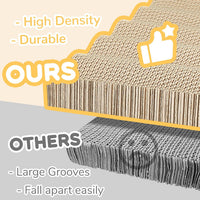 Cat Scratch Pad, 3 Packs Corrugated Cardboards Cat Scratcher Pads for Indoor Cats, Durable - wood(M) - image 3