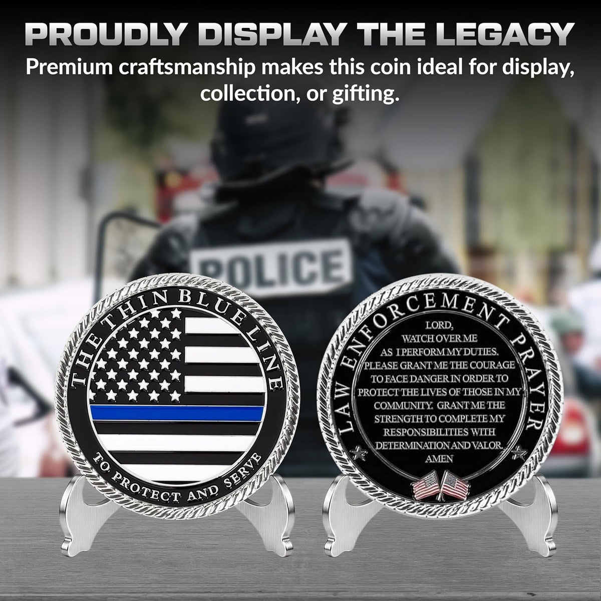 Military Gift Shop Air Force Armed Forces Prayer Coin - Police - image 2