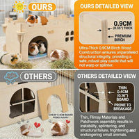 Castle Chinchilla House, Guinea Pig Hideout – Essentials for Small Pets - Large Assembly Style - image 3