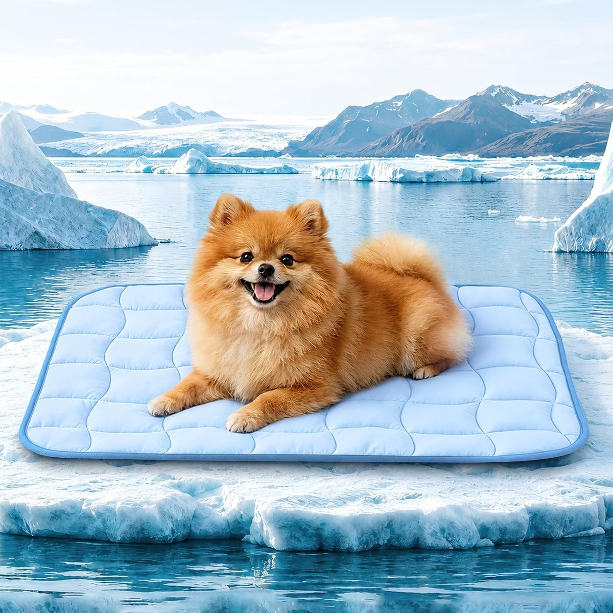 JOLLYVOGUE Cooling Mat for Dogs, Large Dog Cooling Pad, 44"x32" - Blue / Small: 28"x22"