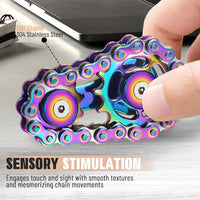 Fidget Spinner Toy for Adults Metal Figette Bike Chain for Adult Men - Colorful - image 4