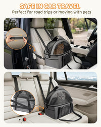 BurgeonNest Top-Expandable Cat Carrier with Semi-Open Canopy - Grey / Medium-Full-Open - image 4