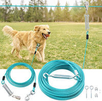 Dog Runner for Yard, Outdoor Dog Run - Blue / 100FT+15FT
