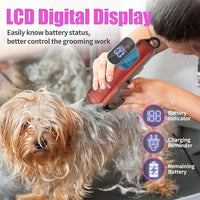 Dog Clippers Grooming Kit with Paw Trimmer - Red - image 3