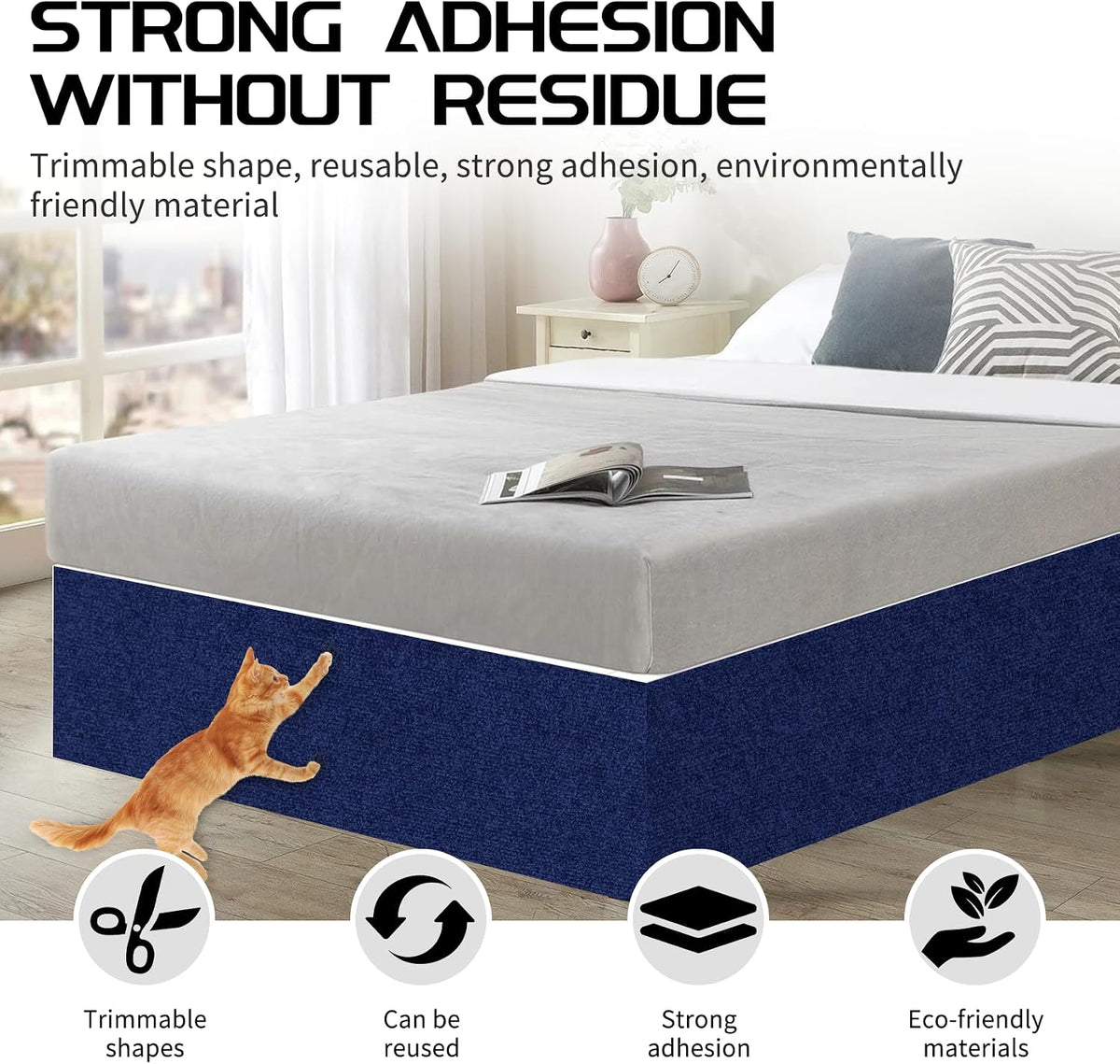 2 Pcs Self-Adhesive Cat Scratch Mat - Blue - image 4
