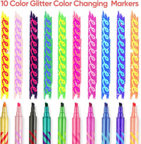 JoyCat 10 Color Changing Markers for Kids Ages 4-8 - Glitter Color Changing Markers - image 2