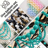 Pearl White Linking Balloons for Wedding Bride Shower Mermaid Party - Teal Blue / 6 inch - image 3