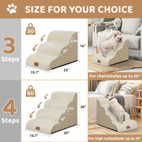 Zerbuger Dog Ramp and Stairs for Bed, Coffee 3 Steps 16" H - Beige / 3 - image 2