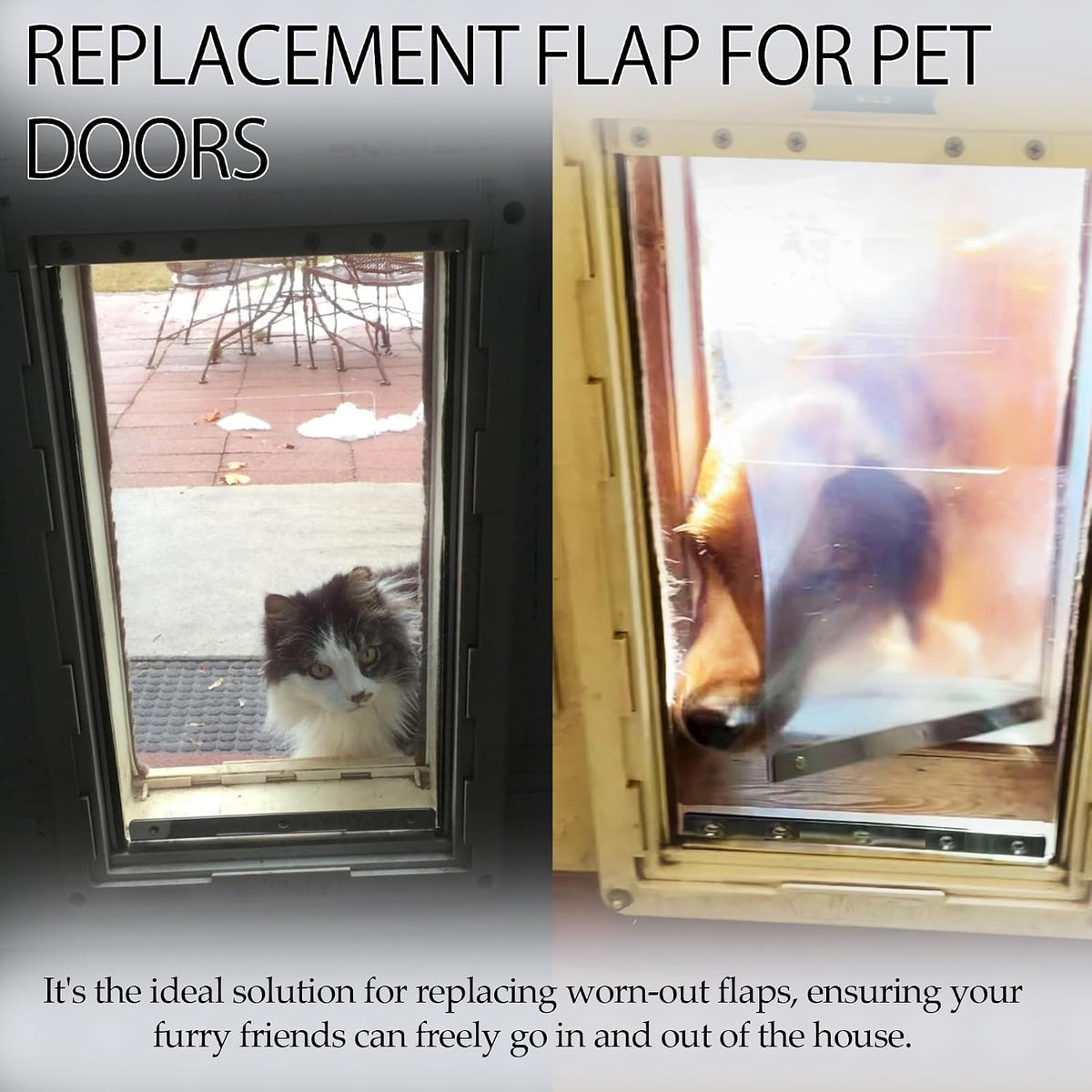 TonGass 10" x 18" Pet Door Flap Large Transparent Dog Door Flap - 1 / Extra Large - image 2