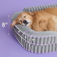 LE SURE Cute XL Dog Beds, Orthopedic Waterproof Dog Bed for Extra Large Dogs, Non-Slip Bottom and Egg-Crate Foam Big Pet Couch Sofa with Washable Removable Cover, Grey