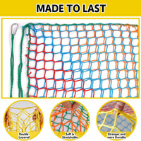 Climbing Net for Kids - 9.9FT x 9.9FT Double Layers Heavy Duty Playground Safety Net, Climbing - Rainbow / 3.3' x 9.9' - image 4