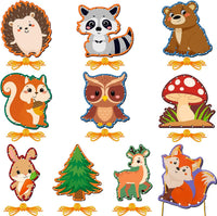 Pajean 10 Pcs Kids Lacing Cards Double Sided Animal Sewing Cards Kits - Forest Animals Style