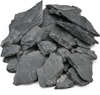 Unocho Natural Slate Stone Rocks Reptile Basking Platform Rock 10LB Fish Tank Rocks for Aquascaping Aquariums Terrariums Paludariums Wargaming Models Miniature Fairy Gardens（2-6 inches）