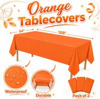 Stone Wall Table Covers, 54"x108" XL, Medieval Party Decorations - Orange (Pack of 3) - image 2