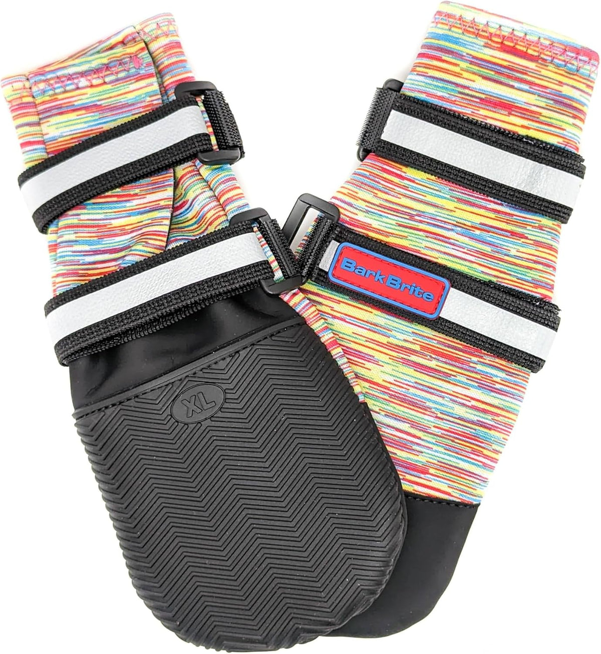 All Weather Neoprene Paw Protector Dog Boots with Reflective Straps - Multicolor / XL