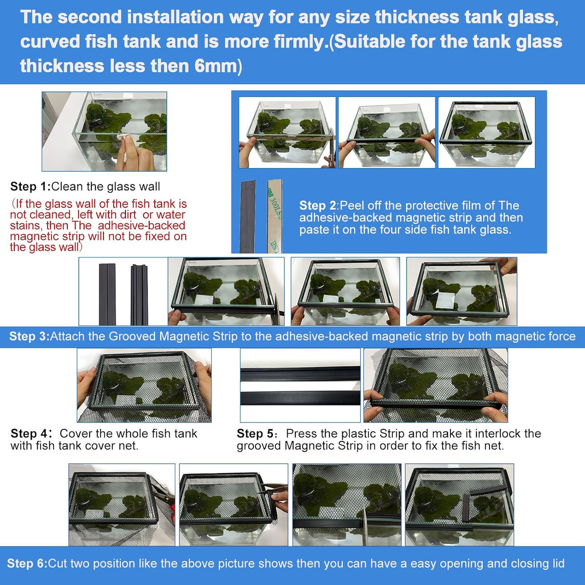 Magnetic Aquarium Anti-Jumping net Cover mesh to Protect Fish Jumping - image 3