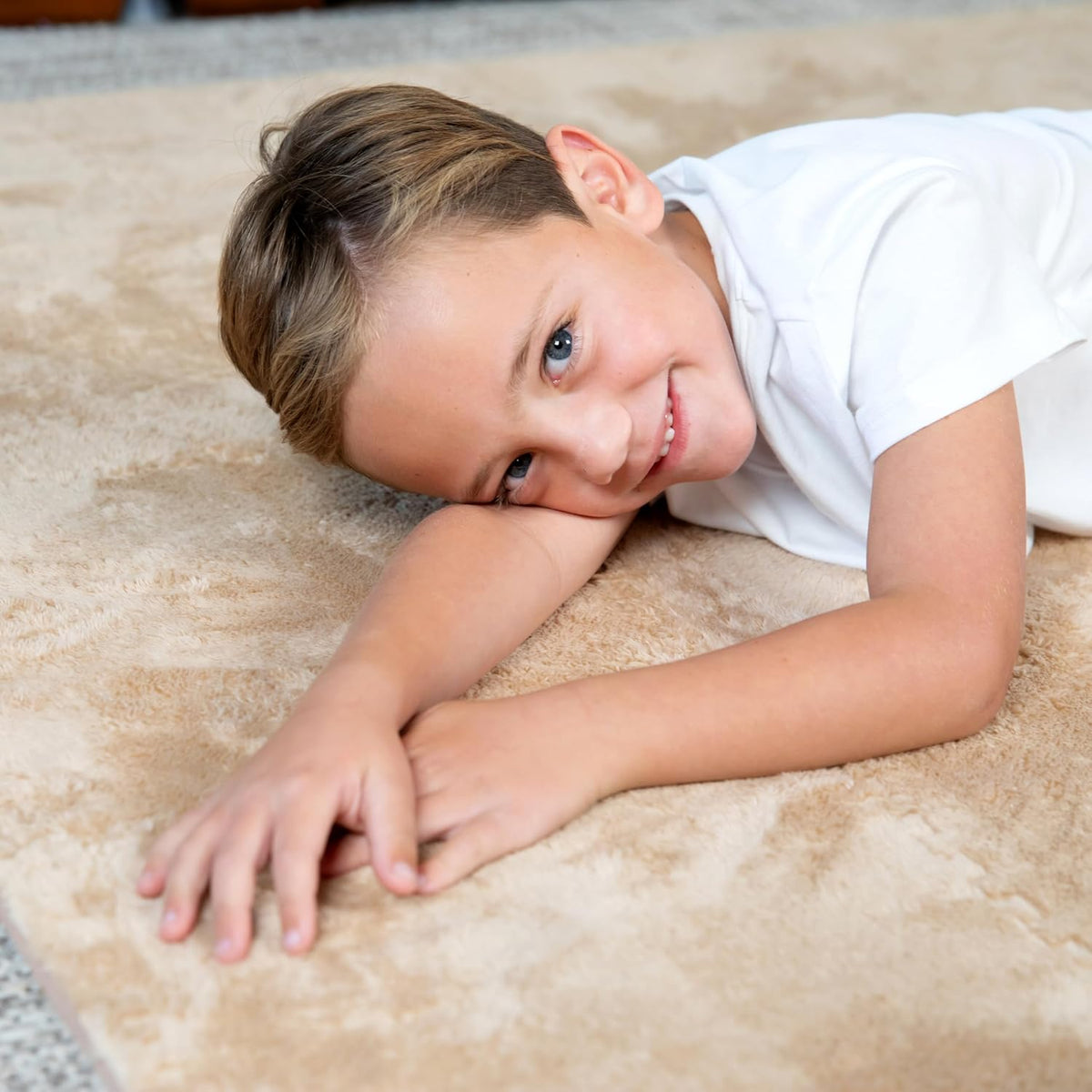 16 Carpet Squares Puzzle Mat 49" x 49" Baby Mat for Floor - Brown - image 2