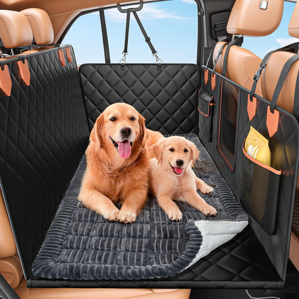 IJVAE Dog Seat Cover for Back Seat - Grey / For Car/SUV/Small Truck