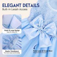 ASENKU Dog Dress Pet Wedding Dress Puppy Birthday Party Outfit - Blue / XX-Small - image 2
