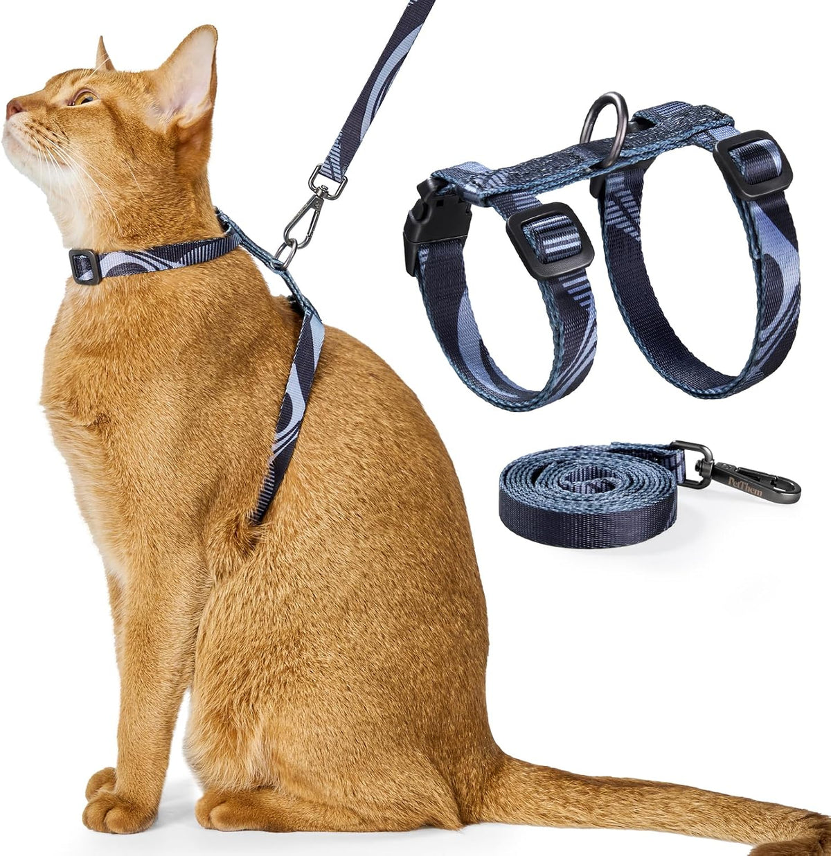 Adjustable Cat Harness and Leash Set Escape Proof – Essentials for Cats - Brooklyn Grey, Adjustable