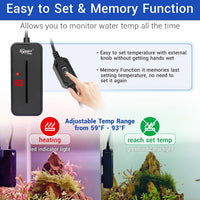 hygger Small Submersible Aquarium Heater 25W Mini Betta Fish Tank - Medium - image 3