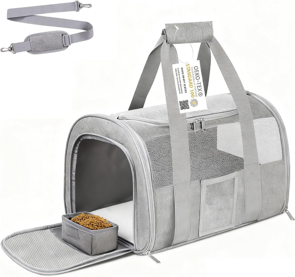 Cat Carrier Pet Dog Carrier Airline Approved for Puppy Cat Carrier - Grey