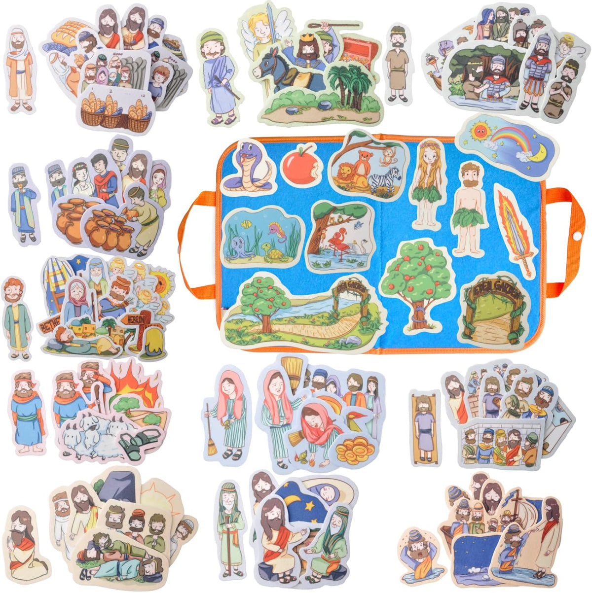 CHEFAN felt board story set with nursery rhyme felt pieces and a felt board with pockets - view 2