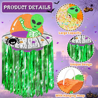 WERNNSAI Halloween skull pumpkin piñata in orange and black with spooky face - view 24