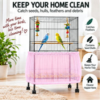 Bird Cage Net Cover Seed Catcher - Light Pink / 118 x 15 Inch/ 300 x 37 cm - image 4
