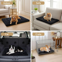 Exsnugy Washable Dog Bed Mat Medium Size Fluffy Pet Crate Pad 36x23 – Essentials for Dogs - Black / 36.00" x 23.00" x 1.50" - image 2