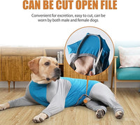 Dog Recovery Suit, Abdominal Wound After Surgery Wear, Prevent Licking Wounds, E-Collar & Cone Alternatives, Long Sleeve Postoperative Shirts Dog Pajamas Prevent Shedding(Small, Blue)