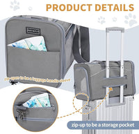 ‌Petsfit Airline Approved Pet Carrier for Small Dogs & Cats, 19x9x12 TSA Approved Carrier, with Removable Dual-Sided Padding (2-Way Placement) - Fits Under Most Airplane Seats, Escape Proof (Gray)