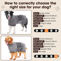 Microfiber Dog Bathrobe, Super Absorbent Dog Drying Coat – Essentials for Dogs - Black / Medium - image 2
