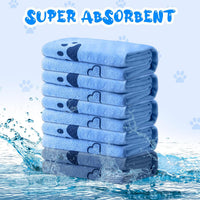 Tatuo 22 Pcs Dog Towels for Drying 20 x 40 Inch Pet Bath Towels - Blue / Bone Pattern - image 4